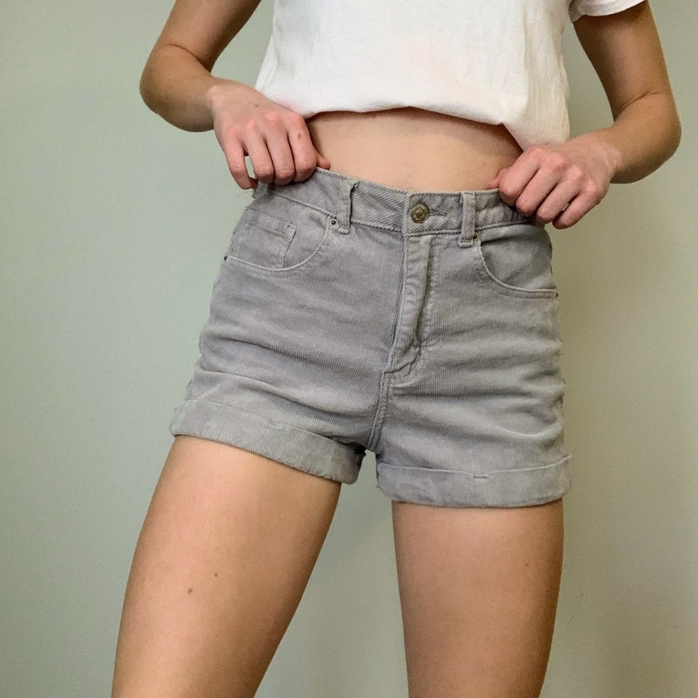 Grey corduroy shorts